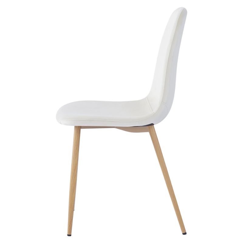 Stolička jedálenská, béžová Dulux Velvet  látka, nohy kov buk, LEGA NEW