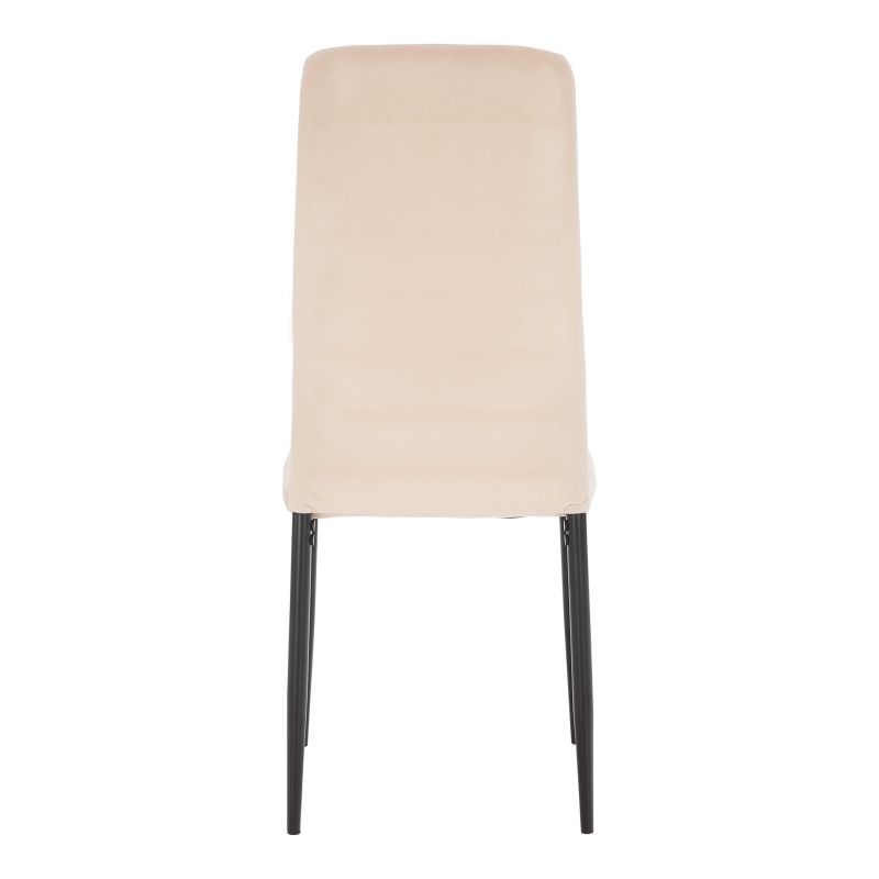 Stolička jedálenská, béžová Dulux Velvet látka, nohy čierny kov, COLETA NOVA