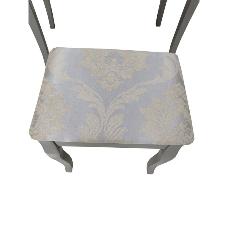 Toaletný stolík, 80cm, s taburetom, sivý, strieborný, REGINA NEW