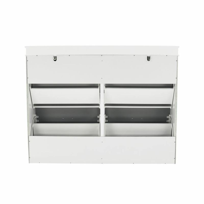 Botník, 104cm, 4-radový, biely, sivý, SEBER TYP 5