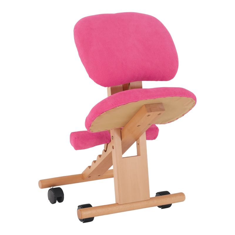 Ergonomická kľakačka, 46cm, ružová látka, buk, GROCO