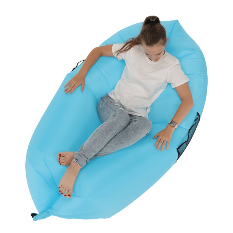 Nafukovací sedací vak, modrý, LEBAG