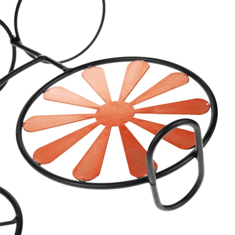 RETRO kvetináč v tvare bicykla, kov bordový, čierny, SEMIL