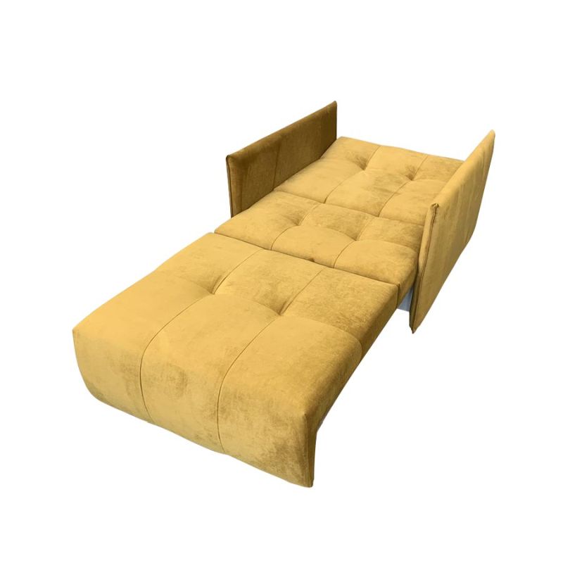 Kreslo, rozkladacie, horčicová látka, ALANA