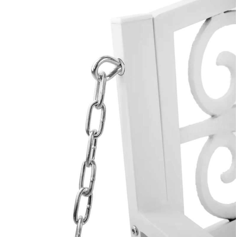 Záhradná hojdačka, 127cm, kov, biela, ABEA