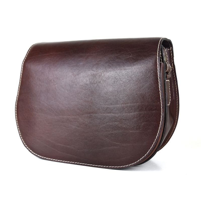 Luxusná kožená lovecká kabelka, skrytý magnet, hnedá farba
