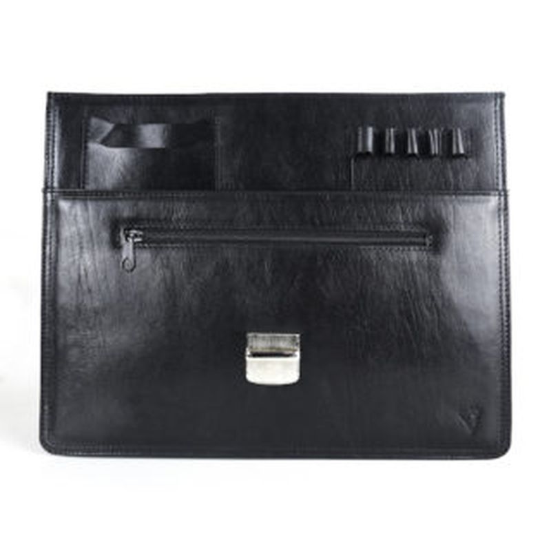 Luxusná kožená aktovka z pravej kože v čiernej farbe č.7897