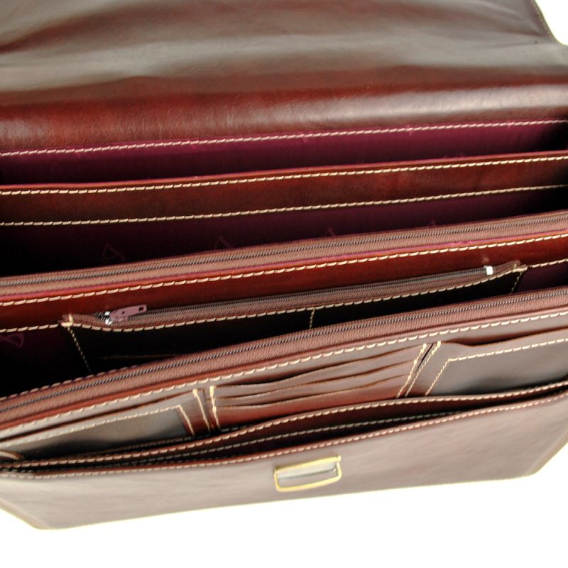 Luxusná kožená aktovka č.8131 v hnedej farbe