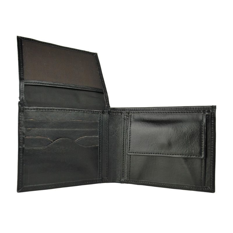 Kožená peňaženka z pravej kože č.8408 v čiernej farbe