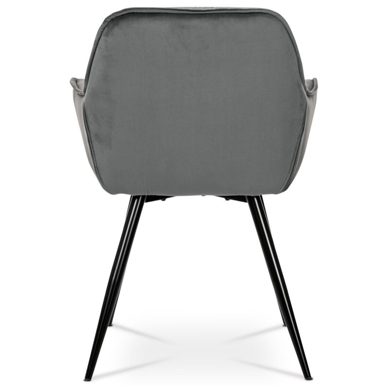 Jedálenská stolička, sivá, zamatová látka, DCH-421 GREY4