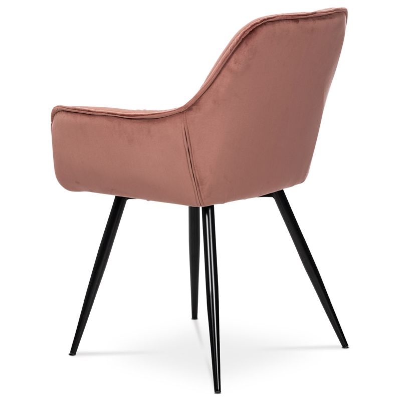 Jedálenská stolička, ružová, zamatová látka, DCH-421 PINK4