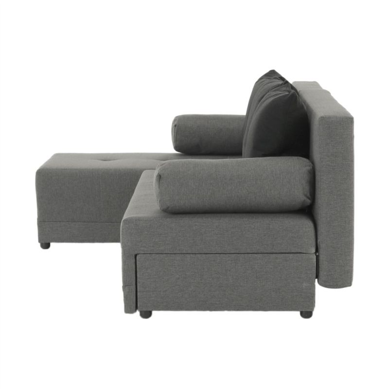 Rohová, sedacia súprava, látka sivá a čierna, ľavá, MEXX NEW