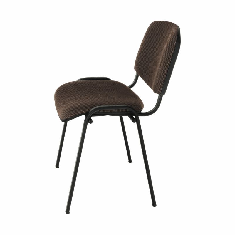 Kancelárska stolička, hnedá látka, čierny kov, ISO NEW C-24