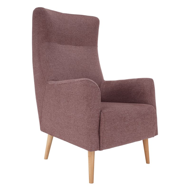 Kreslo ušiak, buk drevo, staroružová látka, SAMY