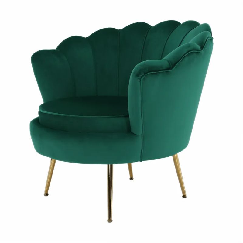 Kreslo, Art-deco, nohy gold chróm, smaragdová látka, NOBLIN