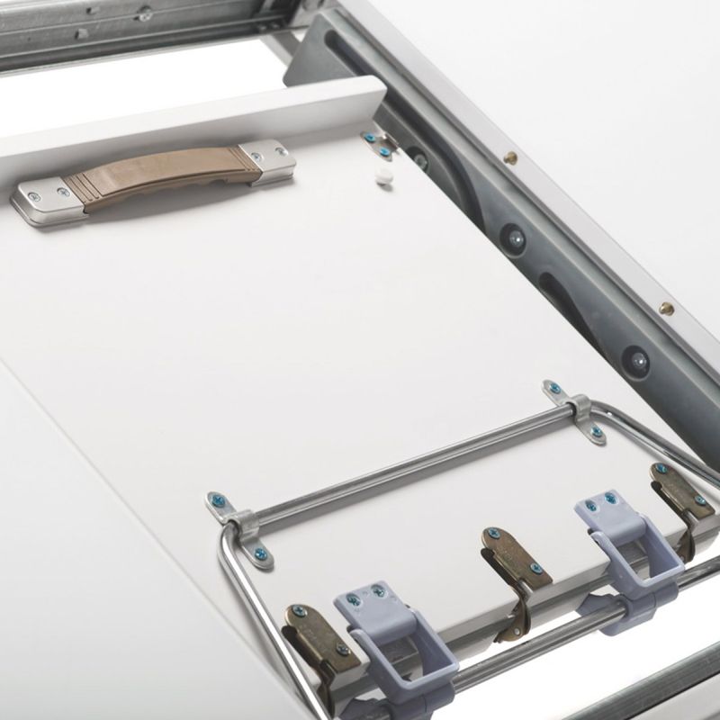 Jedálenský stôl 110-150x75cm, rozkladací, MDF, biely, HT-430 WT