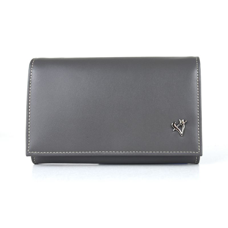 Luxusná dámska kožená peňaženka v šedej farbe