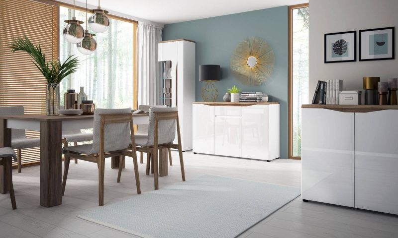 Konferenčný stolík, 110x70cm, dub stirling, alpská biela, EXT LEKSAND TOLT02