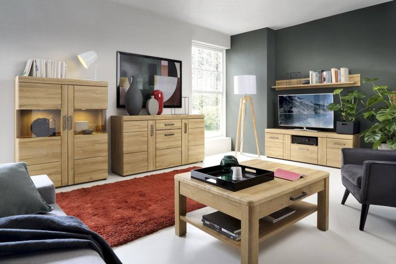 Televízny stolík, 157cm, dub grandson, EXT HALEN CNAF02