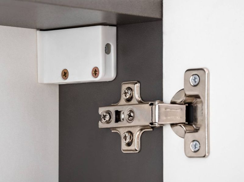 Skrinka so zrkadlom, 35cm, sivá, lesk, TWIST GREY 802