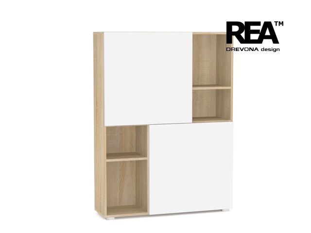 Regál, 105cm, univerzálny, viac farieb, REA REBECCA 3D