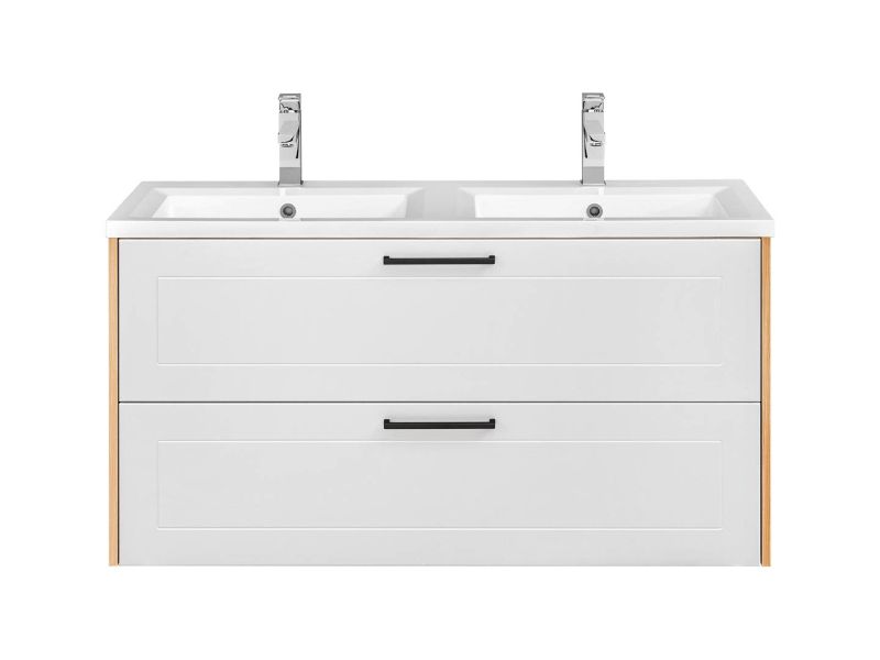 Skrinka pod umývadlo, 120cm, dub artisan, biela, MADERA WHITE 854