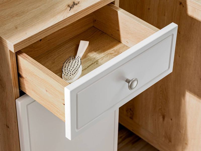 Skrinka do kúpeľne, 35cm, dub artisan, biela, SAMOA 810