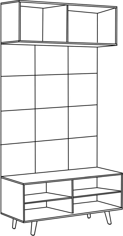 Predsieňová stena, 90cm, dub artisan, biely mat, béžová, Signal, P-012