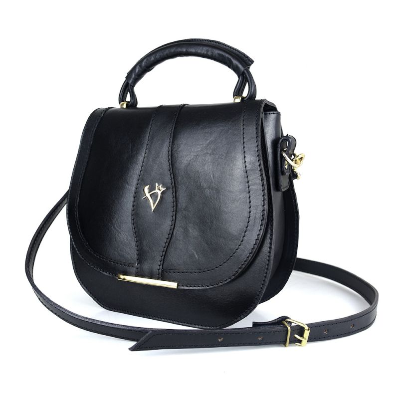 Módna trendová kožená kabelka v čiernej farbe