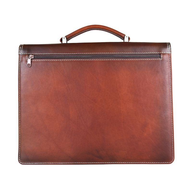 Kožená aktovka č.8040 v cigaro farbe, ručne natieraná
