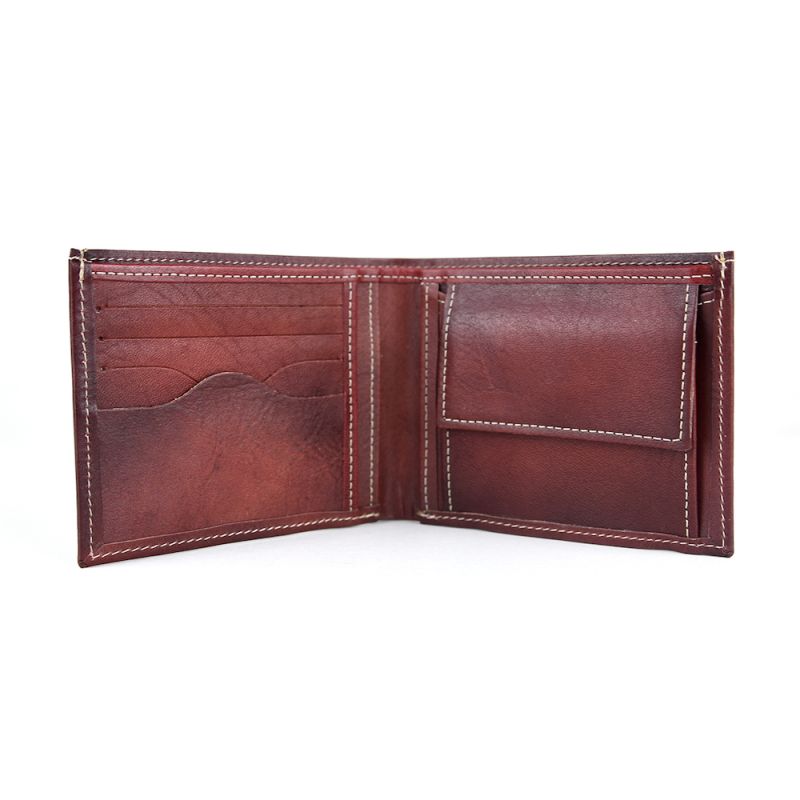 Módna peňaženka z pravej kože č.8406 v bordovej farbe, ručne natieraná