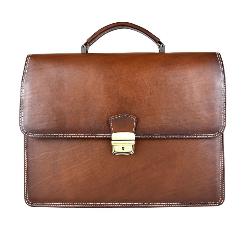 Kožená aktovka č.8040 v hnedej farbe, ručne natieraná
