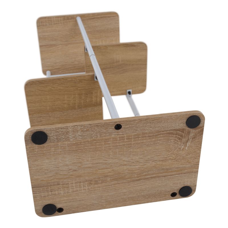 Stojan na kvety, kov biely, DTD dub sonoma, LEDOR TYP 1