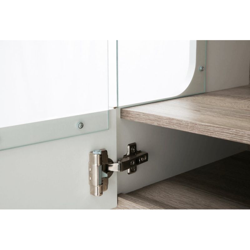 Vitrína, 64cm, biela vysoký lesk, dub sonoma, pravá, LYNATET TYP 01