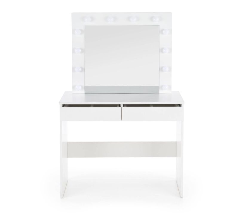 Toaletný stolík, 94cm, biely, HALMAR, HOLLYWOOD