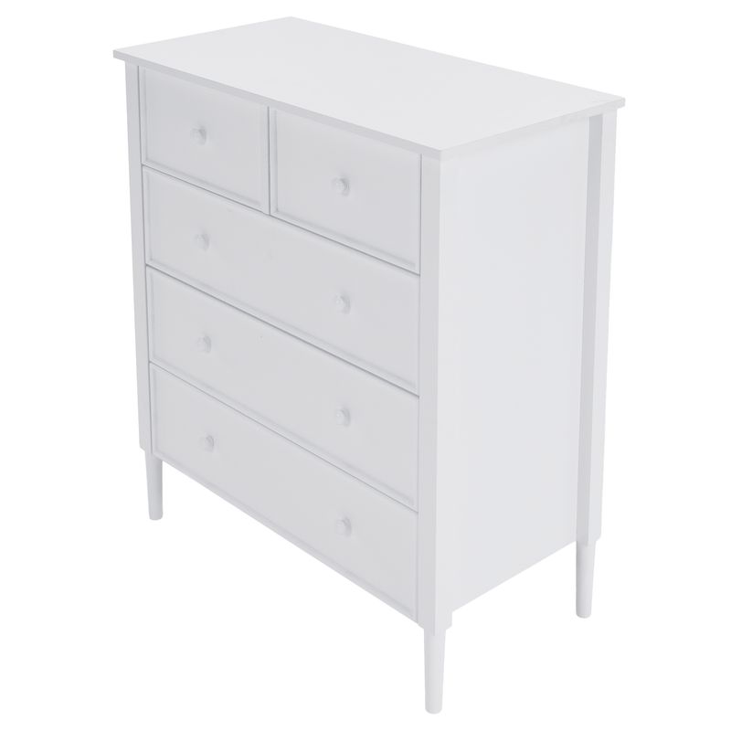 Komoda, 80cm, 5-zásuvková, biela, TEANA