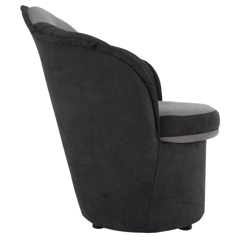 Kreslo s úložným priestorom, tmavosivá a svetlosivá látka, PERSI