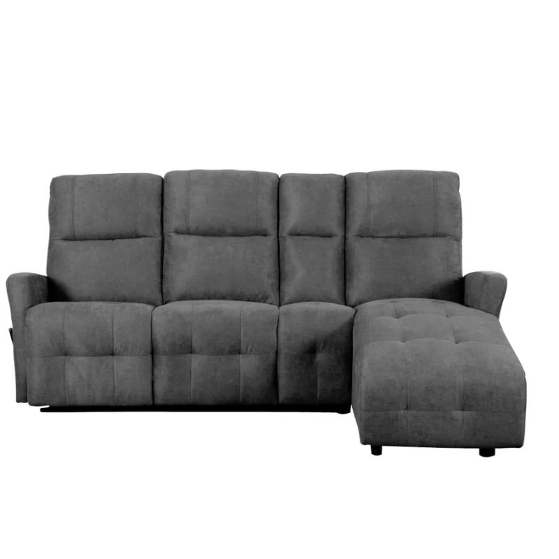 Nastaviteľná rohová sedacia súprava, tmavosivá látka, pravá, TROJAN ROH