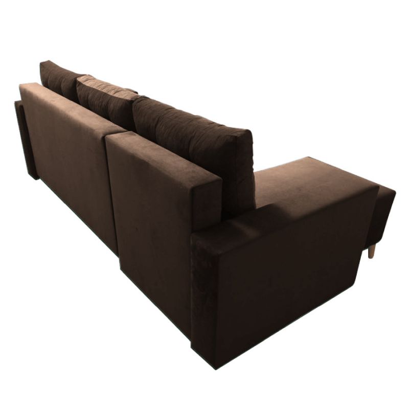 Rozkladacia sedacia súprava, hnedá látka, ľavá, BLEKY ROH