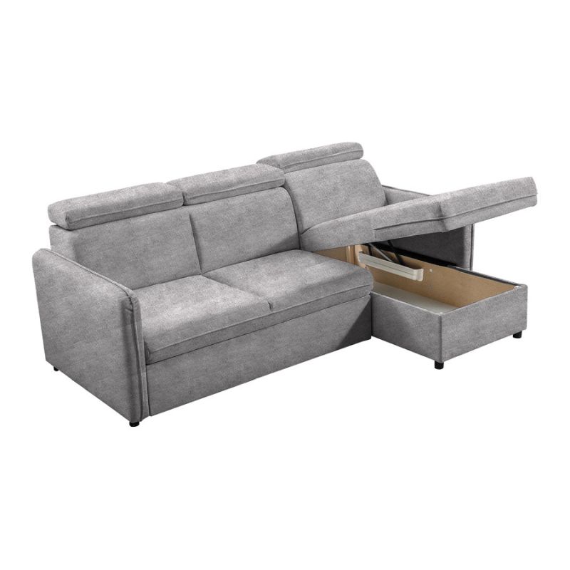 Rozkladacia sedacia súprava, svetlosivá látka, ALECHANDRO B ROH