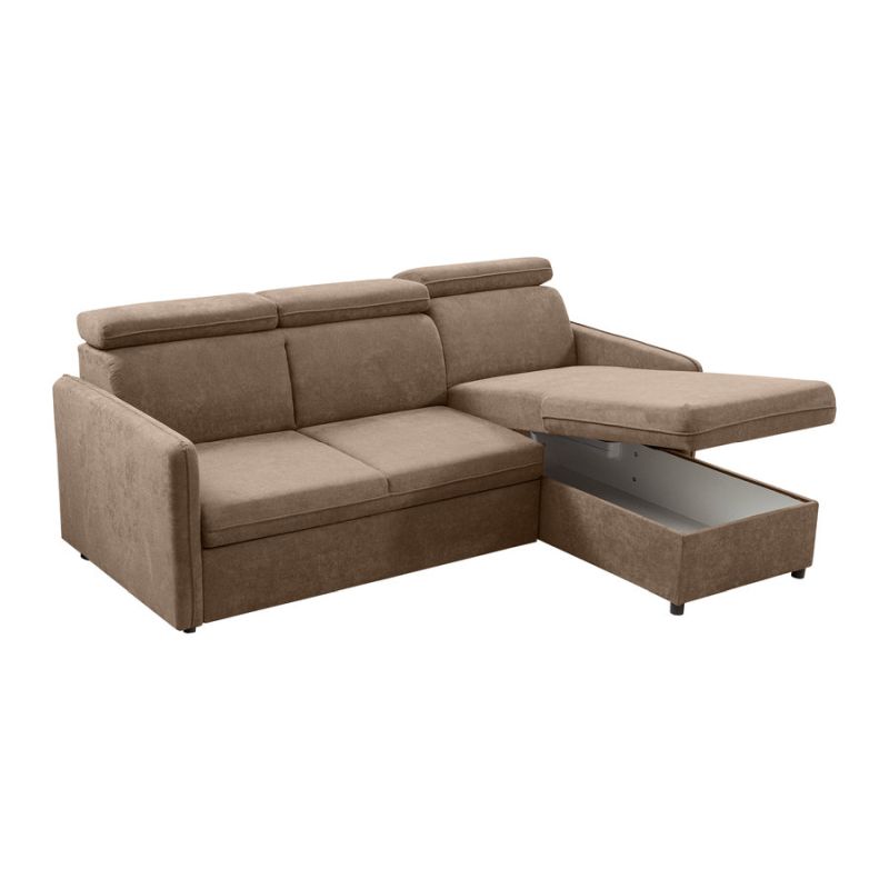 Rozkladacia sedacia súprava, sivohnedá Taupe látka, ALECHANDRO A ROH