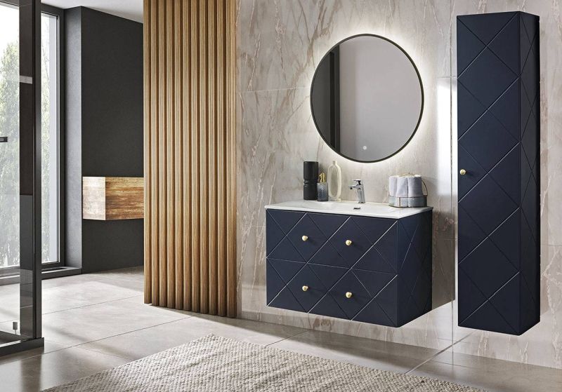 Kúpeľňová doska, 120cm, modrá, ELEGANCE BLUE 89-120-B
