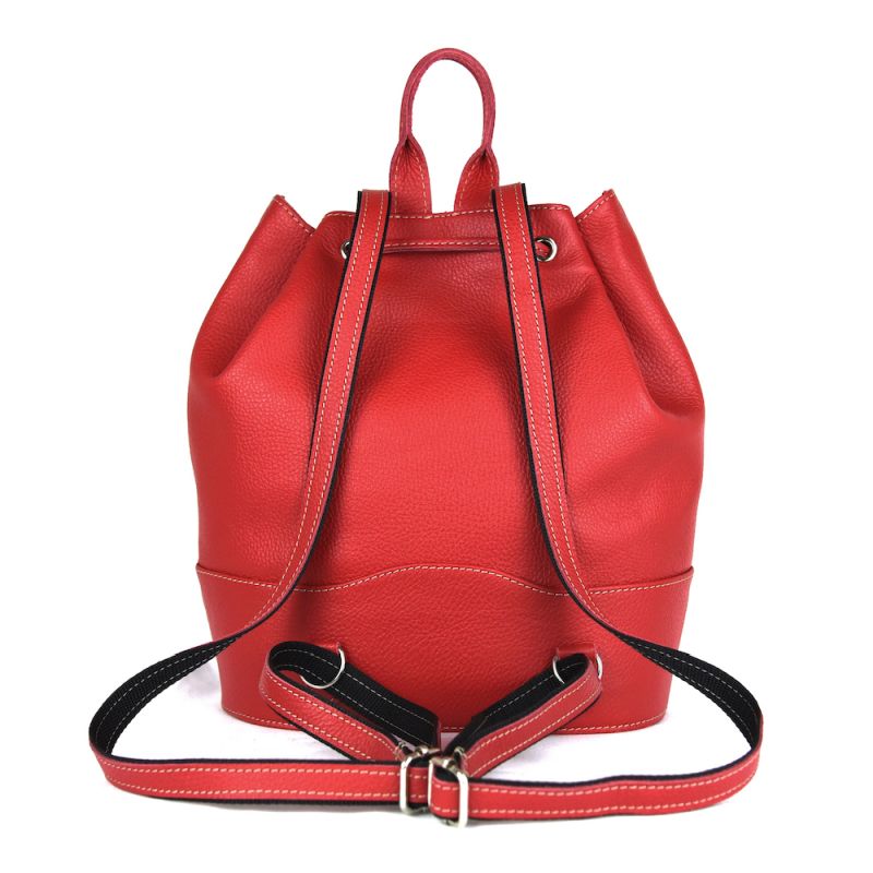 Kožený batoh z pravej kože v červenej farbe