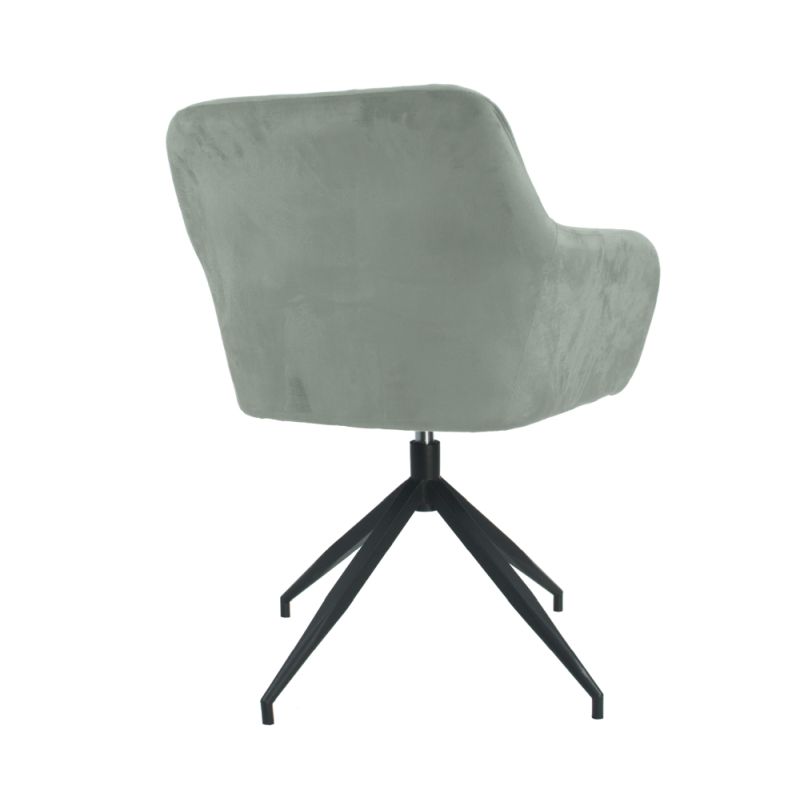 Otočná stolička, sivohnedá Taupe látka, čierny kov, VELEZA NEW