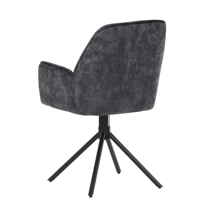 Jedálenská stolička, čierna, zamatová, látka, HC-511 BK4