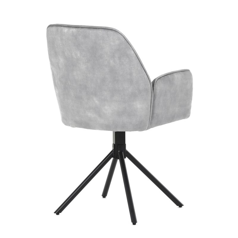 Jedálenská stolička, sivá, zamatová, látka, HC-511 SIL4