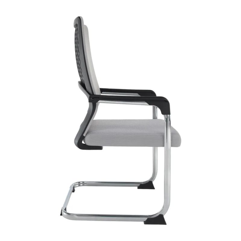 Zasadacia stolička, sivá sieťovina, kov chróm, KABIR