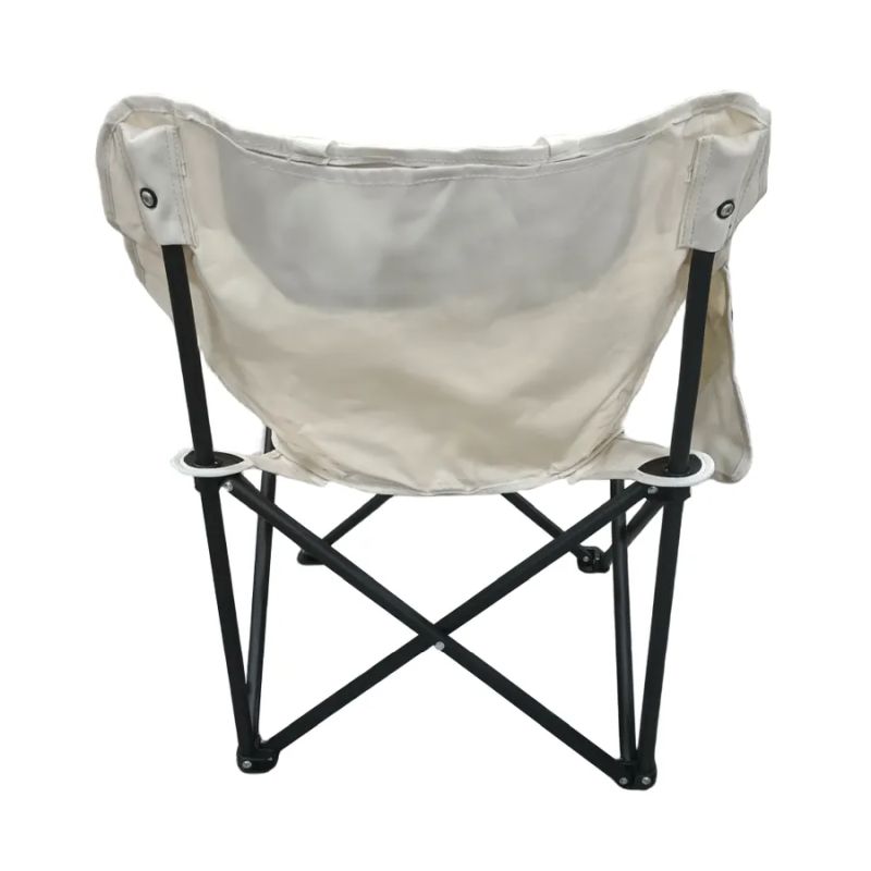 Kempingové kreslo, kov čierny, látka béžová, URAO