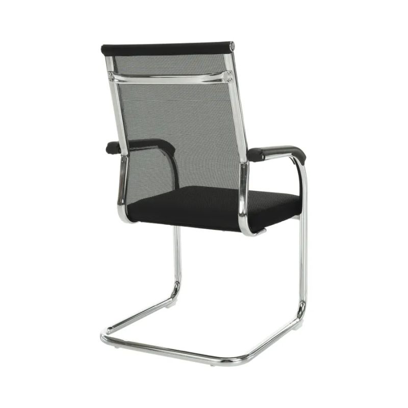 Zasadacia stolička, čierna sieťovina, kov strieborný, ESIN