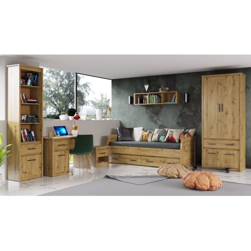 Skriňa, 70cm, kombinovaná, dub artisan, AIRON 4D1S